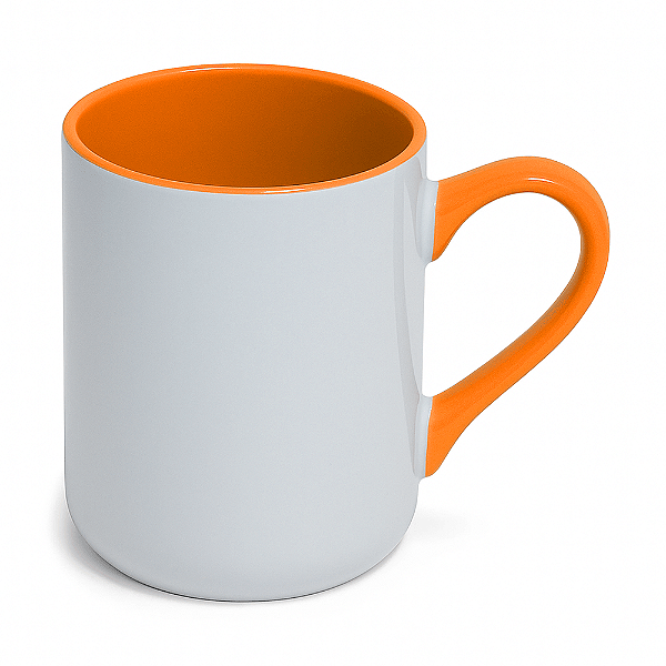 Caneca Imperial Branca alça e interior Laranja