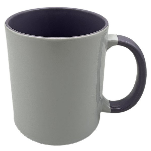 Caneca importada lilás alça e Interior (Porcelana 325ml P/ Sublimação)