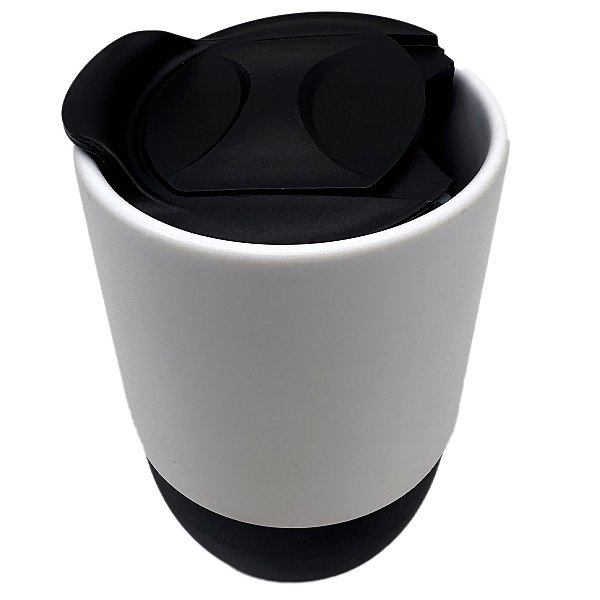 Copo glossy tampa e base silicone preto - 325ml