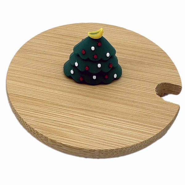 Tampa de bambu puxador árvore de Natal