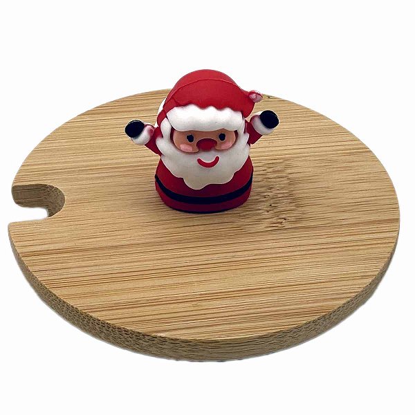 Tampa de bambu puxador Papai Noel