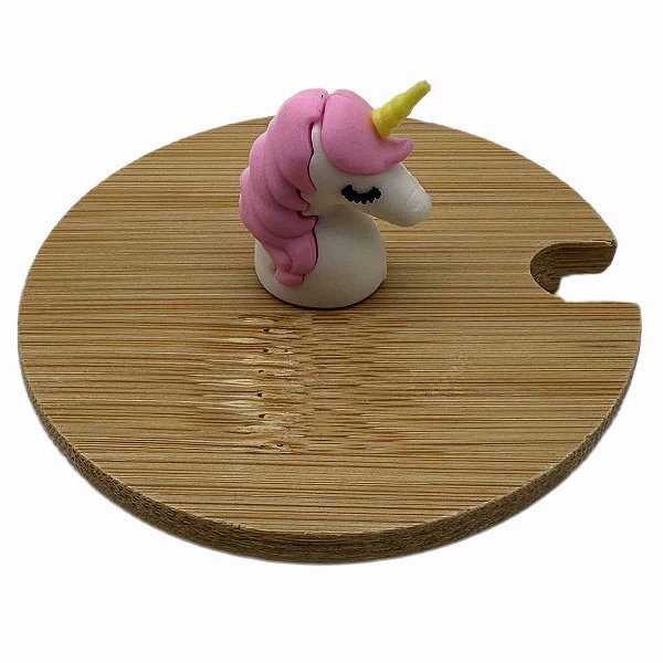 Tampa de bambu puxador Unicornio