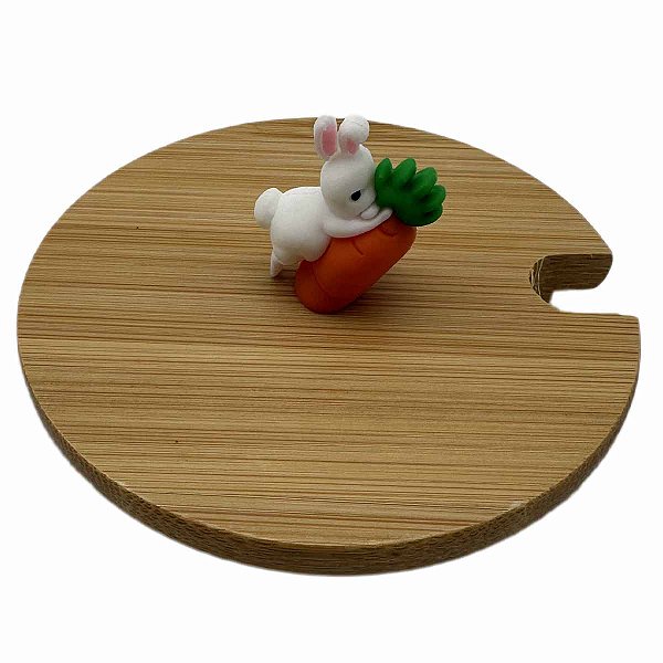 Tampa de bambu puxador Coelho