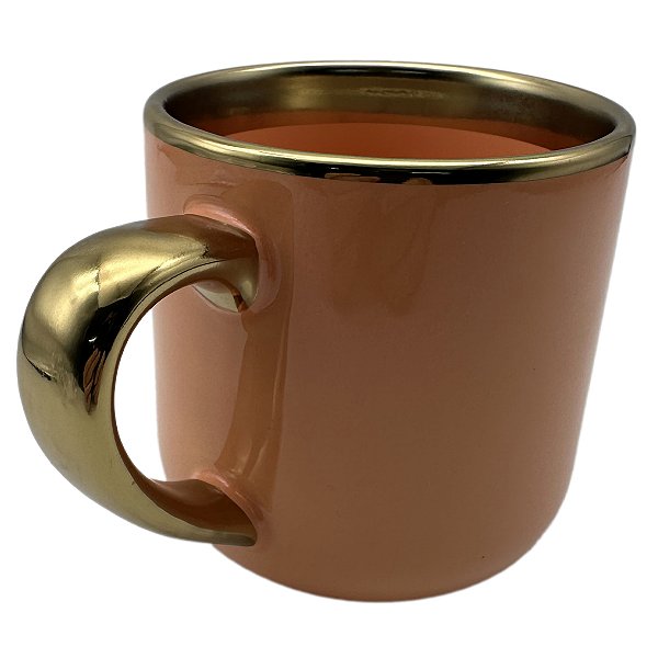Caneca NV Imperial Laranja com Alça e Borda Dourado – 400ml