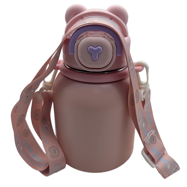 Copo Inox Térmico Baby Bear 550ml Rosa Claro