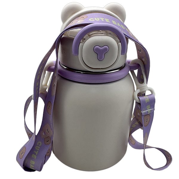 Copo Térmico Inox Baby Bear 550ml Branco