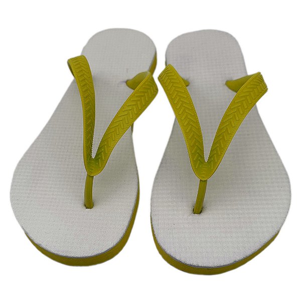 Chinelo para Sublimação com Sola e Tira Amarela (Par)