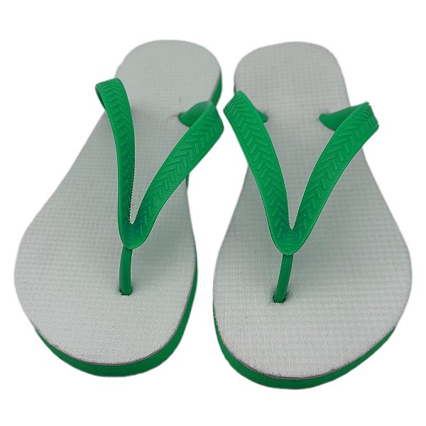 Chinelo para Sublimação com Sola e Tira Verde (Par)