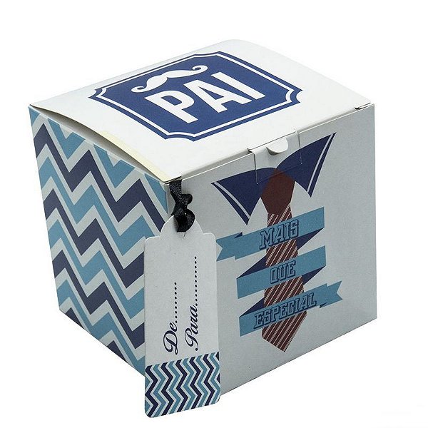 Caixinha Personalizada para Caneca "Azul Gravata Marrom" (11oz) - 12 unidades