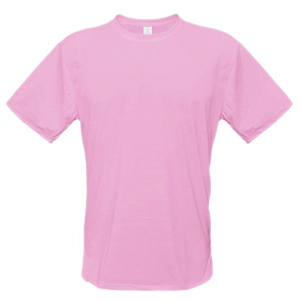 Camiseta Rosa Bebê - P ao GG3 (100% Poliéster)