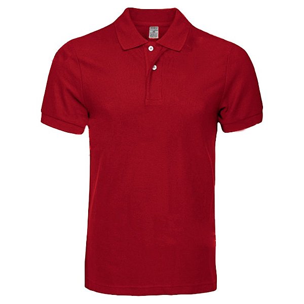 Camiseta Polo Vermelha - P ao GG (100% Poliéster)