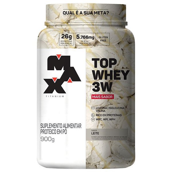 Top Whey 3w + Sabor 900g - Max Titanium
