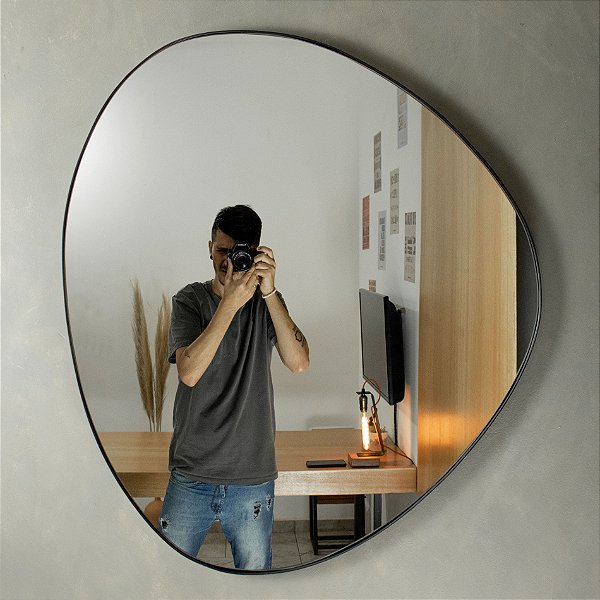 Espelho Orgânico Gávea 85x75 cm Preto