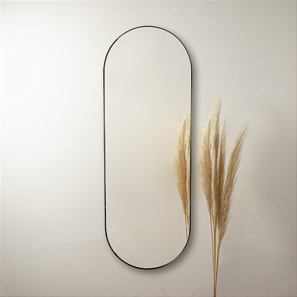 Espelho oval Tijuca 1,70x60 cm - Preto