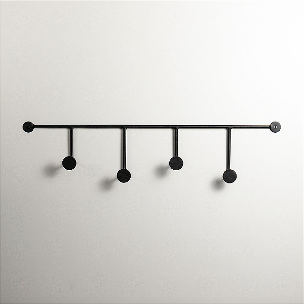 Cabideiro de parede de Ferro Lapa com 4 Ganchos - 66cm