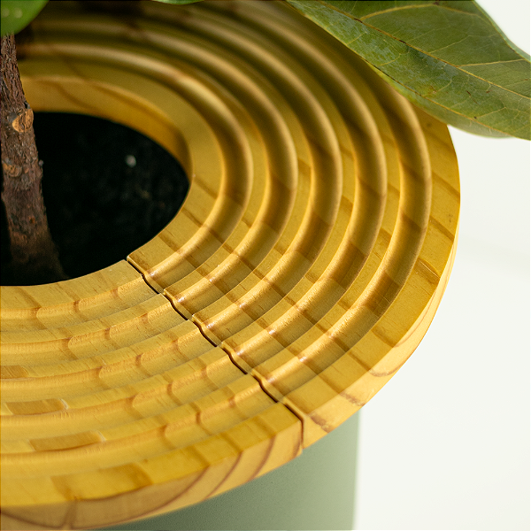 Tampa de Cachepot de Madeira Humaitá