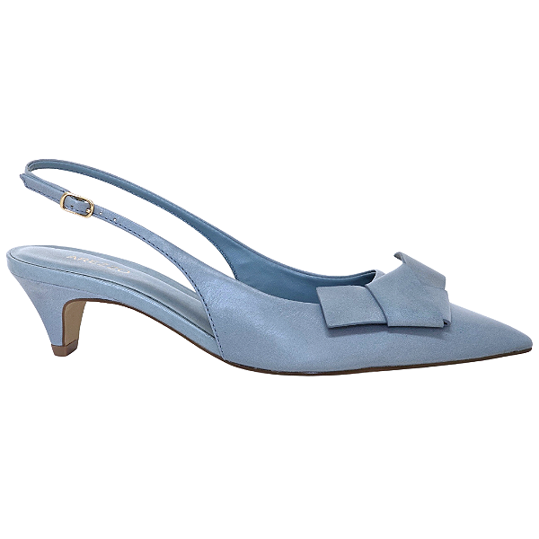 Scarpin Arezzo Couro Bico Fino Slingback Laço A132210003