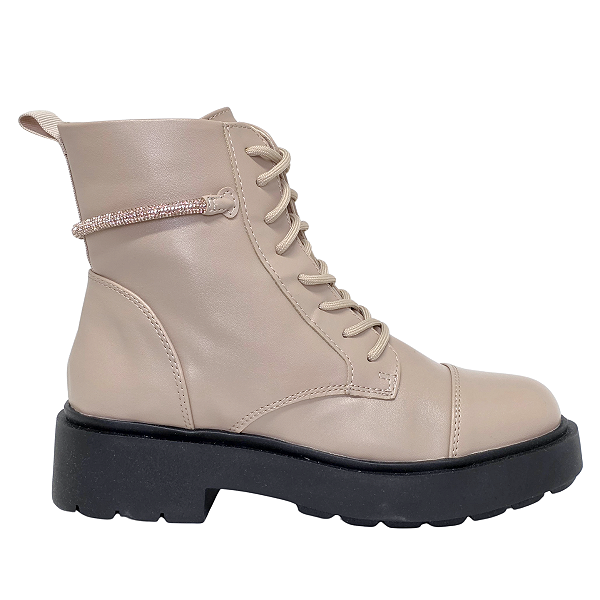 Bota Sua Cia Coturno Cadarços Tira Strass 830715565