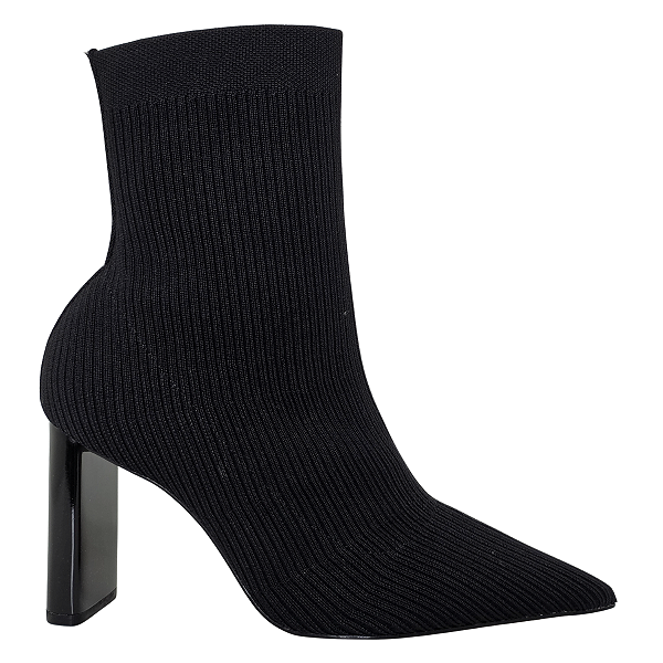 Bota Arezzo Skinny Knit Cano Médio Salto Bloco A134040001
