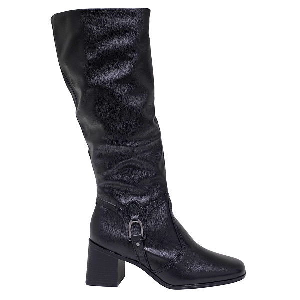 Bota Bottero Cano Longo Couro Salto Bloco 361808