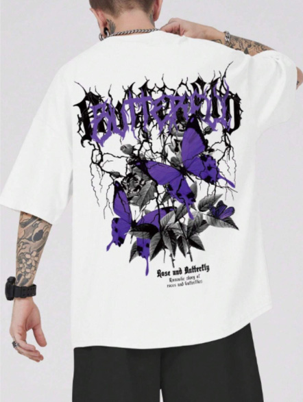 Camiseta Masculina streetwear butterfly Style