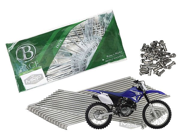 Jogo de Raios Aço Inox Polido 4mm Bace Dianteiro Ttr 230