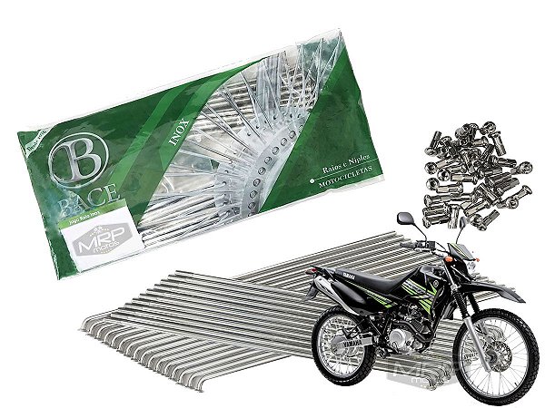 Jogo de Raios Aço Inox Polido 4mm Bace Traseiro Xtz 125