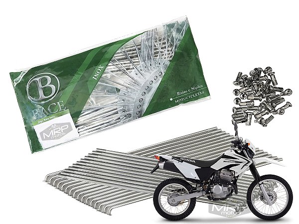 Jogo de Raios Aço Inox Polido 4mm Bace Dianteiro e Traseiro Xr Tornado 250