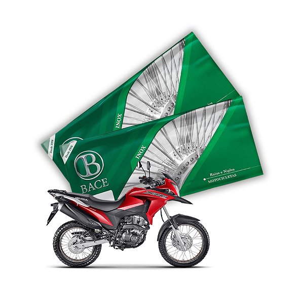 Jogo de Raios Aço Inox Polido 4mm Bace Dianteiro e Traseiro Xre 190