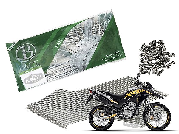 Jogo de Raios Aço Inox Polido 4mm Bace Dianteiro e Traseiro Xre 300