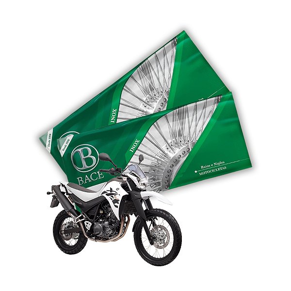 Jogo de Raios Aço Inox Polido 4mm Bace Dianteiro e Traseiro Xt 660