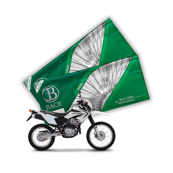 Jogo de Raios Aço Inox Polido 3,5mm Bace Dianteiro e Traseiro Xr Tornado 250