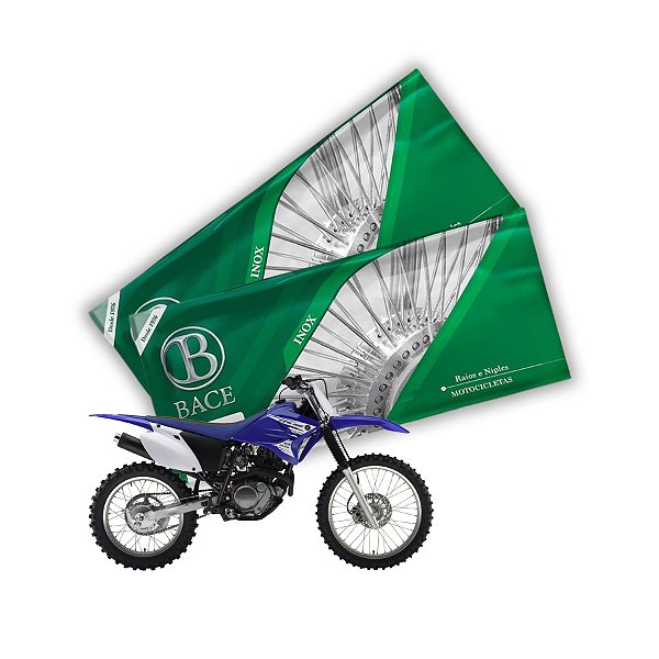 Jogo de Raios Aço Inox Polido 3,5mm Bace Dianteiro e Traseiro Ttr 230