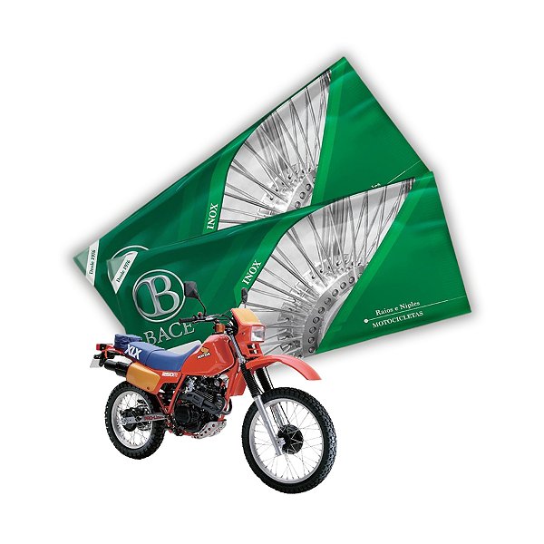 Jogo de Raios Aço Inox Polido 4mm Bace Dianteiro e Traseiro Xlx 250