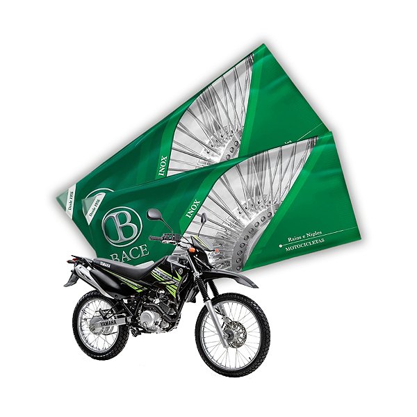 Jogo de Raios Aço Inox Polido 4mm Bace Dianteiro e Traseiro Xt 225