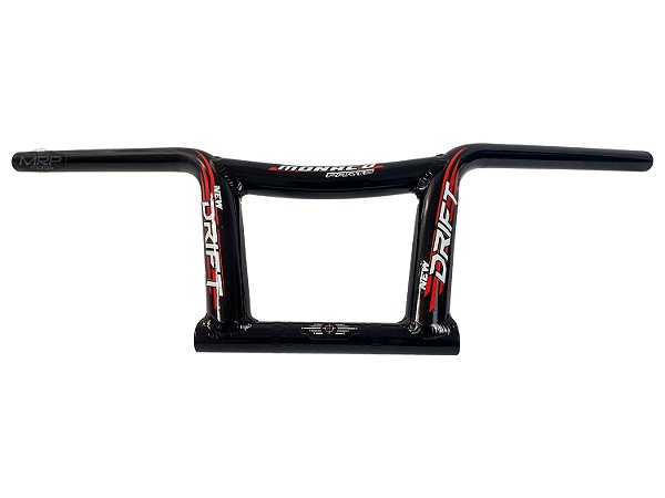 Guidão Monaco Drift Esportivo Alto Moto Bike Alumínio Cg Start Titan Fan 125 150 160 Preto Brilho