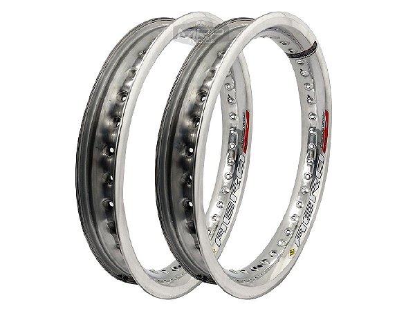 Par Aros em Alumínio Monaco Aero Slim 18x185 e 18x215 Ybr Rd Cg Titan Fan Start Prata Cromado