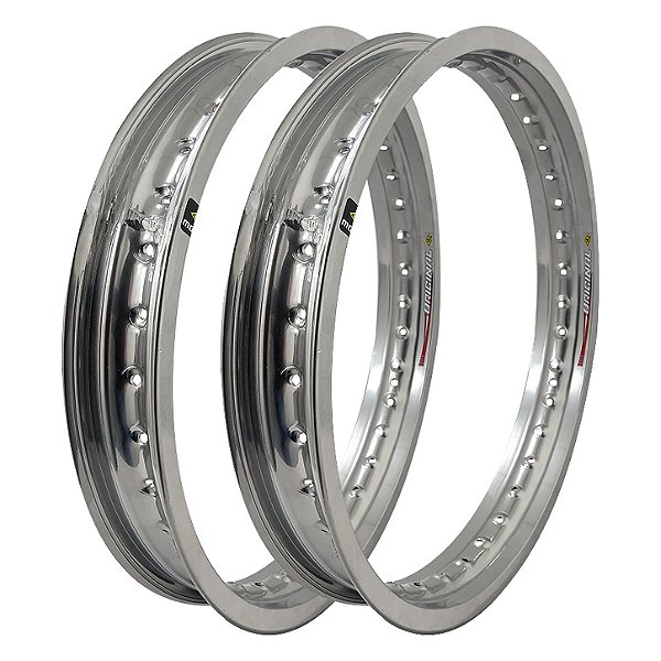 Par Aros em Alumínio Monaco 18x185 e 18x215 Cg Titan Fan Start 150 160 Ybr 125 Rd 135 Prata Cromado