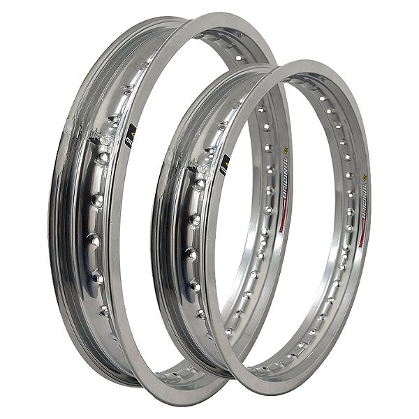 Par Aros em Alumínio Monaco 21x185 e 18x215 Lander Ténéré Dt Xre 300 Tornado Crf 230 Prata Cromado