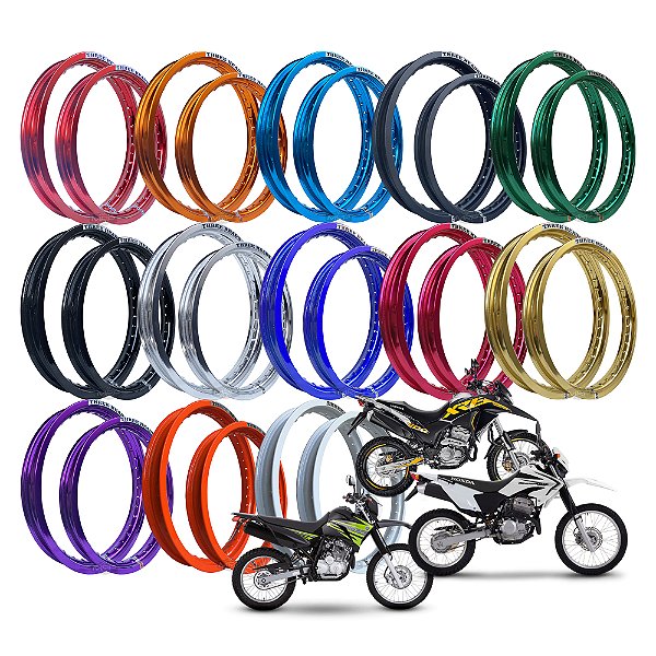 Par Aros em Alumínio Threeheads 21x185 e 18x215 Xre Sahara Tornado 300 Crf Lander Ténéré Dt