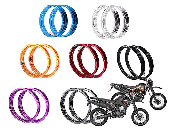 Par Aros em Alumínio Threeheads 17x250 e 17x250 Xtz 250 Lander X Motard Xtz 125 X