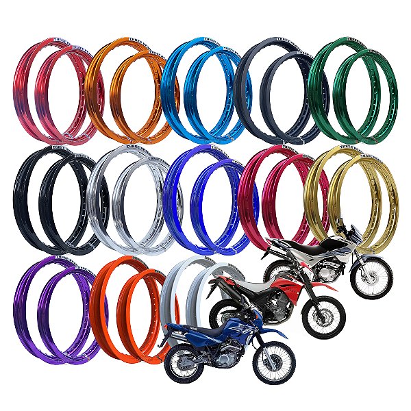 Par Aros em Alumínio Threeheads 21x185 e 17x250 Xt 600 Xt 660 Nx4 Falcon
