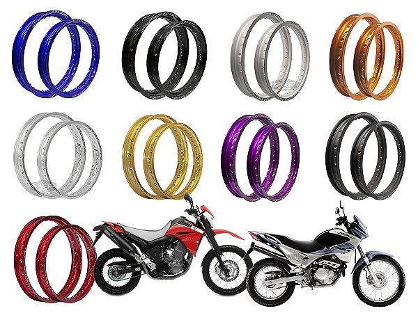 Par Aros em Alumínio Viper Street 21x185 e 17x250 Falcon Sahara Xlx 350 Xt 600 Xt 660
