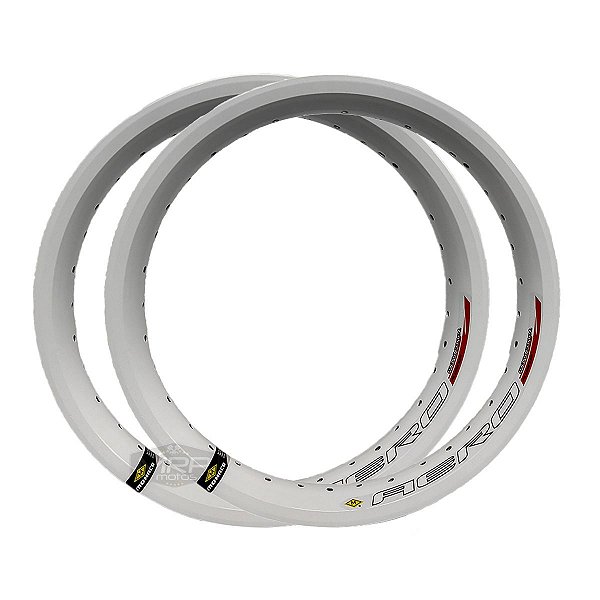 Par Aros em Alumínio Monaco Aero Cg 18x185 e 18x215 Ybr Rd Titan Fan Start Branco