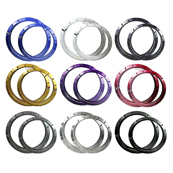 Par Aros em Alumínio Monaco Gs Tubeless Pra Pneu Sem Câmara Bros 125 150 160 Xre 190