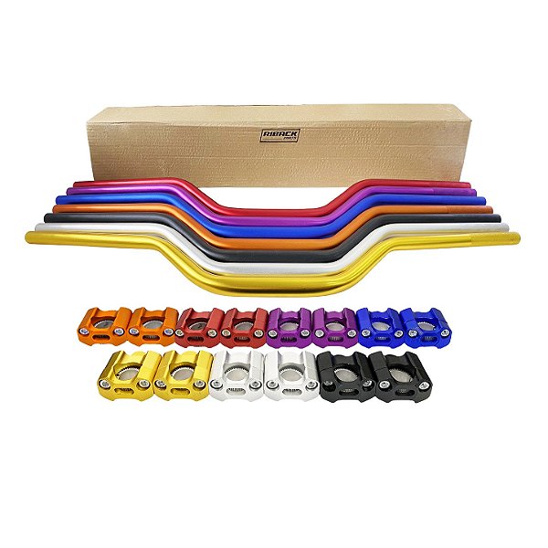 Guidão Alumínio Esportivo Fat Bar Alto 28mm com Adaptador Xtz Lander Xr Xre Sahara Tornado Bros Xt Xlx Falcon Crosser