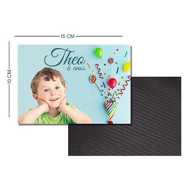 Cartão fotográfico 10cm x 15cm com imã - brilho ou fosco - imã inteiro - 30 unid.