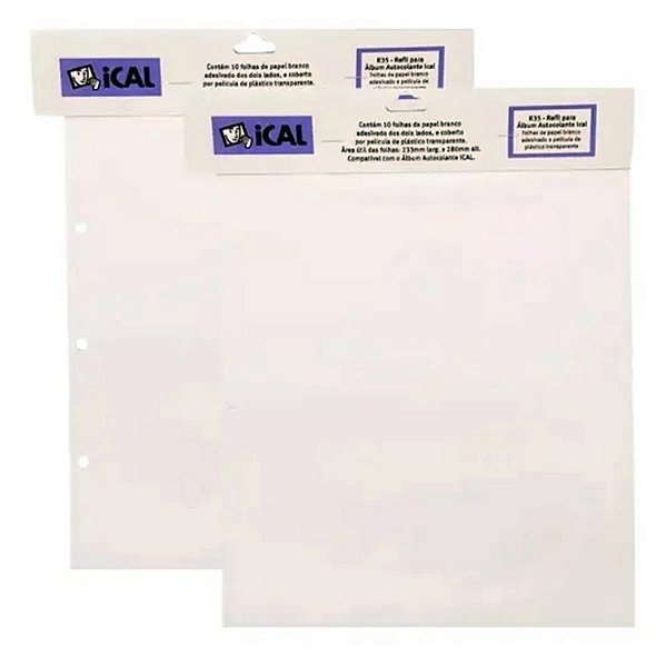 Refil álbum ICAL Retrô Auto colante R35 - Kit 10 folhas