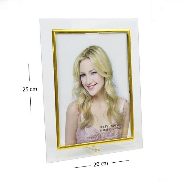 Porta Retrato de Vidro 15x20 Pino Central Incolor TGS9043