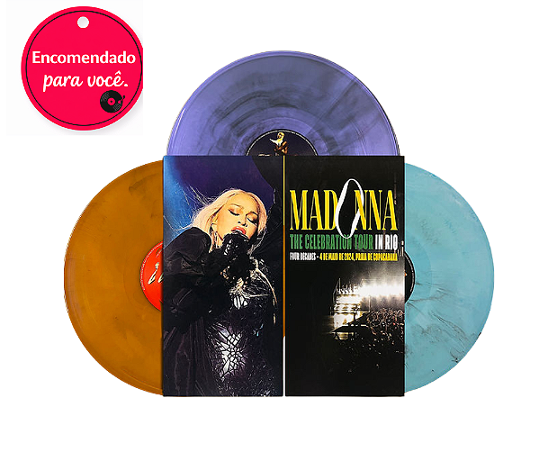 Vinil Madonna Madonna 3Xlp The Celebration Tour In Rio (Mustard, Lilac, Turquoise) With Extras ( Leia Descrição) Unnoficial
